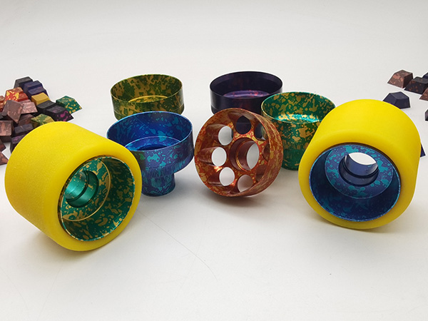 CNC Lathed Color Anodized Skate Wheel Hub / Scooter Wheel Rim